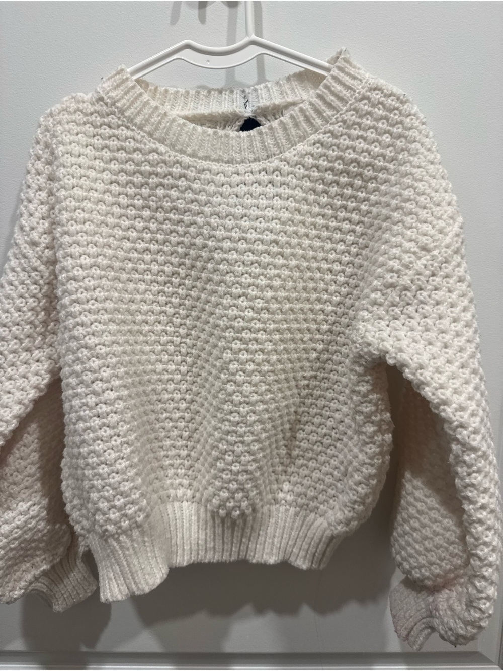 Cozy Ivory Textured girls Sweater